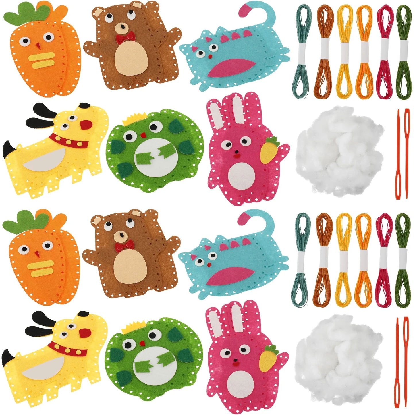 Sewing Kit Cute Animal Sewing Craft Set Fun and Educational DIY Doll Sewing Toys for Kids Beginners DIY Handcraft Sewing Kit
