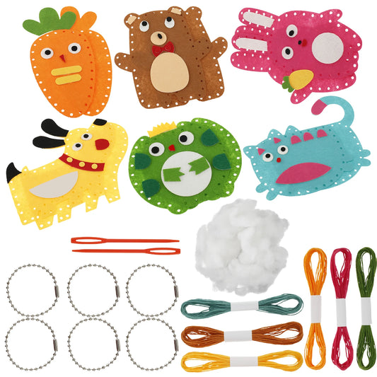 Sewing Kit Cute Animal Sewing Craft Set Fun and Educational DIY Doll Sewing Toys for Kids Beginners DIY Handcraft Sewing Kit
