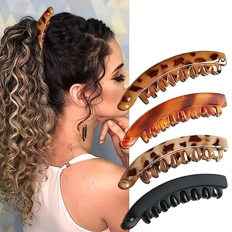 1/2PC Matte Banana Hair Clip Fish Shaped Ponytail Headband for Women Hair Accessories Hairgripstwist Clamp Barrettes Headwear