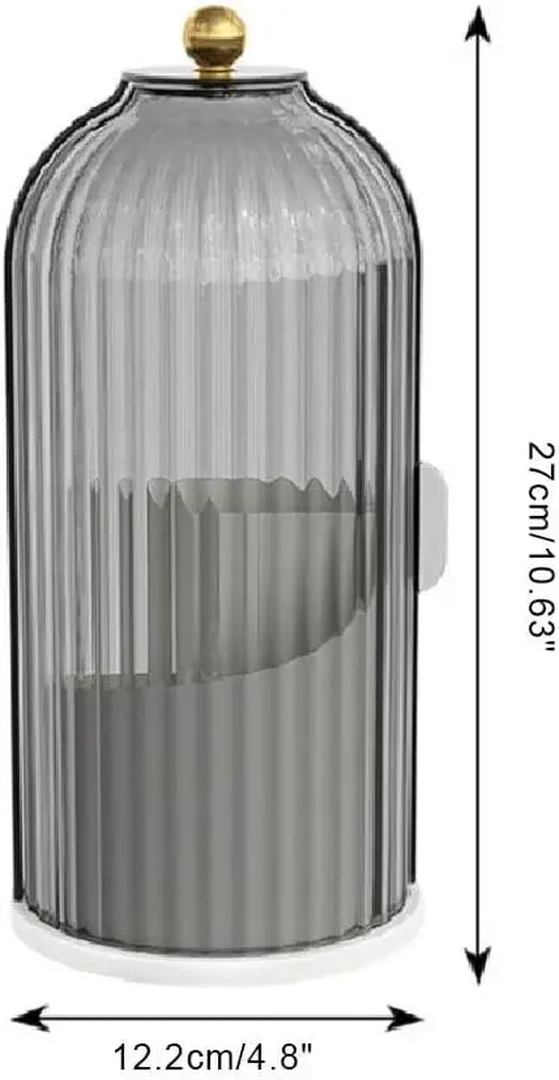 Concealed Toothbrush Holder Tooth Brush Holder with Sliding Lid Makeup Brush Holder with Cover 360° Rotating Dustproof