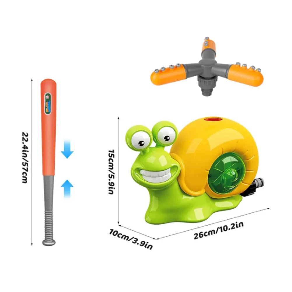 Cartoon Snail Water Sprinkler Baseball Toy Water Sprinkler Summer Garden Lawns Water Toys for Kids Outdoor Play