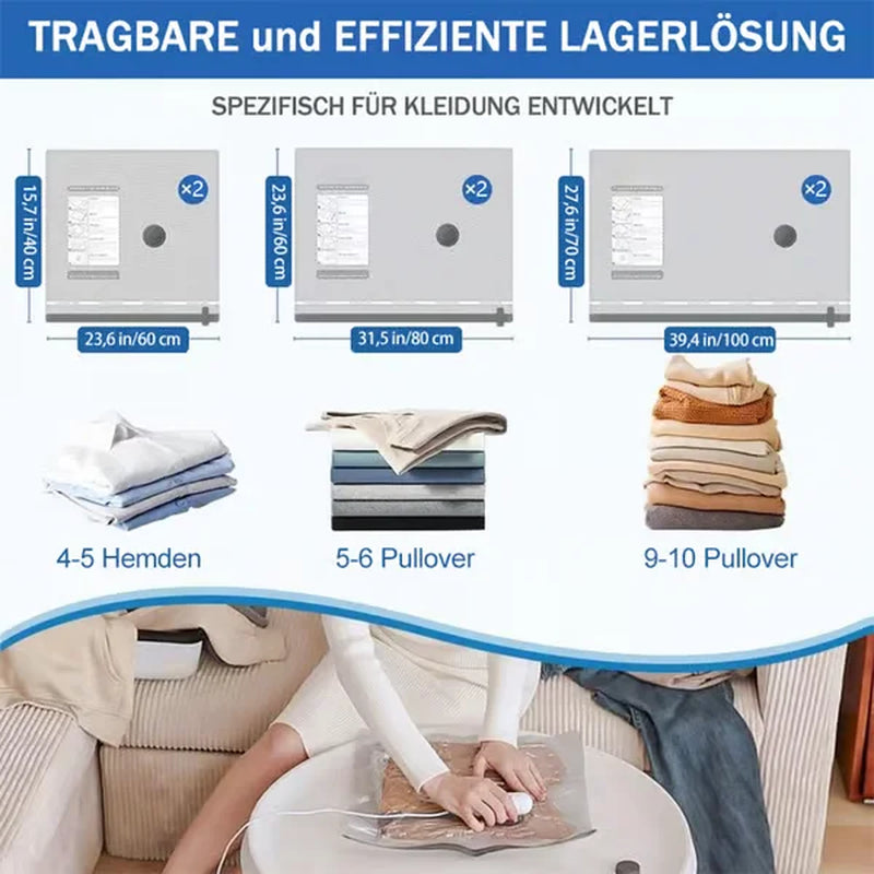 6-12Pack USB Electric Vacuum Compression Bags save Space Travel Light Vacuum Compression Power Pump with Lightweight Travel Bag