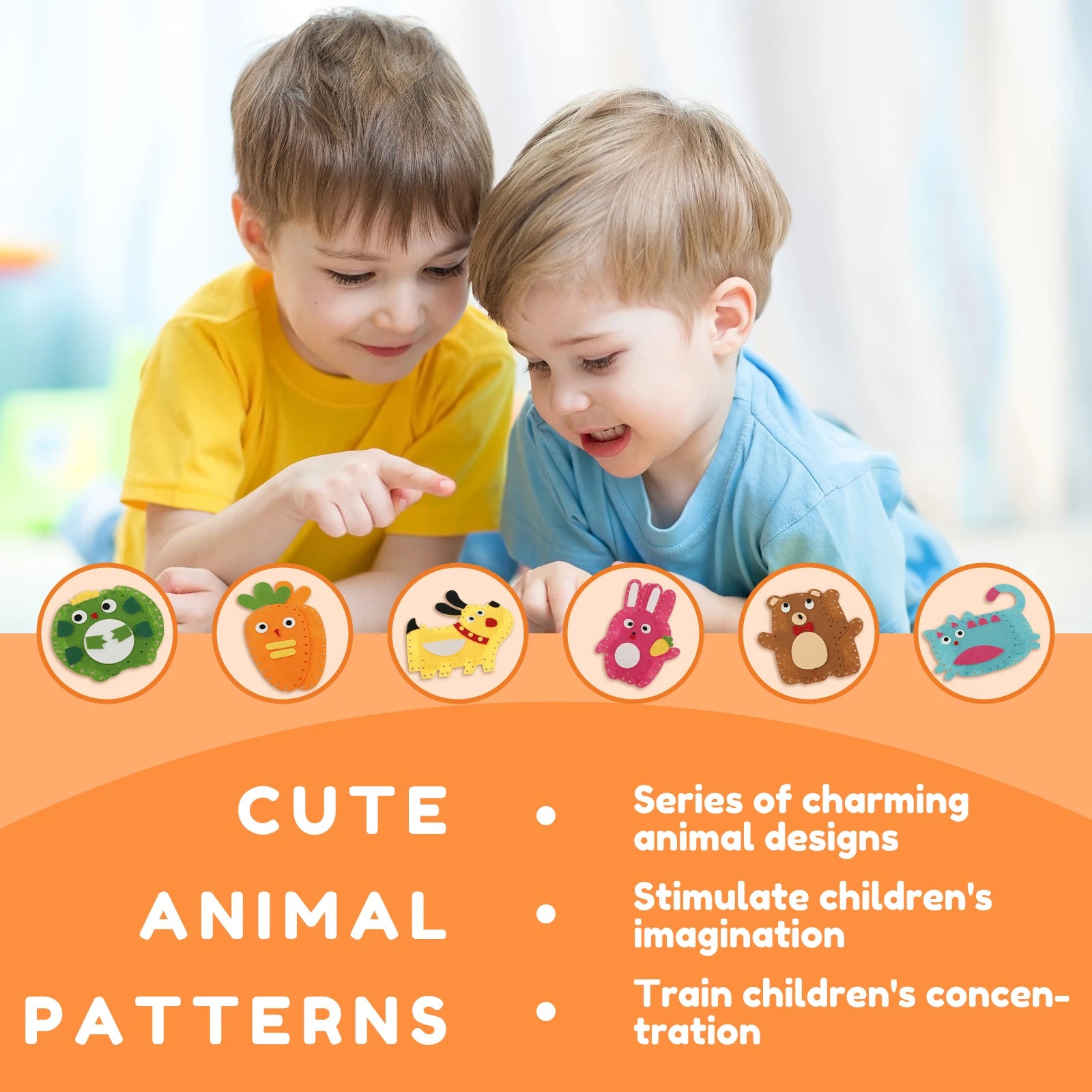 Sewing Kit Cute Animal Sewing Craft Set Fun and Educational DIY Doll Sewing Toys for Kids Beginners DIY Handcraft Sewing Kit