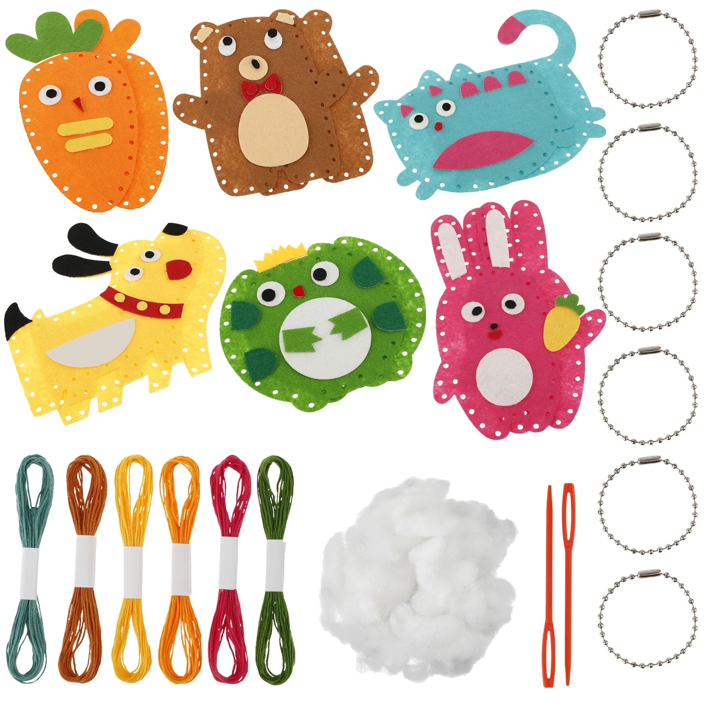 Sewing Kit Cute Animal Sewing Craft Set Fun and Educational DIY Doll Sewing Toys for Kids Beginners DIY Handcraft Sewing Kit