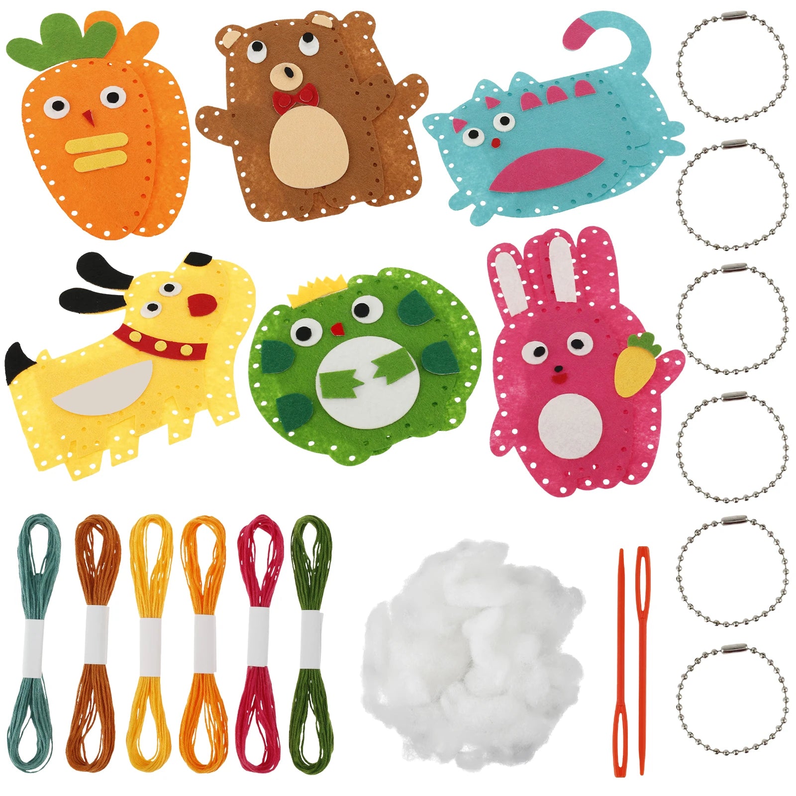 Sewing Kit Cute Animal Sewing Craft Set Fun and Educational DIY Doll Sewing Toys for Kids Beginners DIY Handcraft Sewing Kit