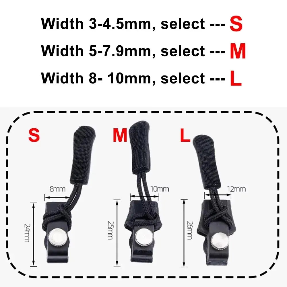 9Pcs Zipper Repair Kit, Quick Install Zipper Heads, Detachable Replacement Zip Tops, Interchangeable Plastic Zipper Pulls