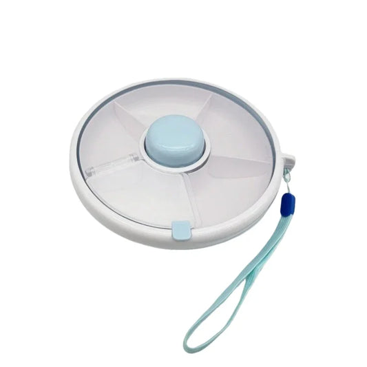 Circular Rotating Lunch Box Snack Container Moisture Proof Sealed Fruit Tray Spinner Candy Box Portable Melon Seed Storage Box